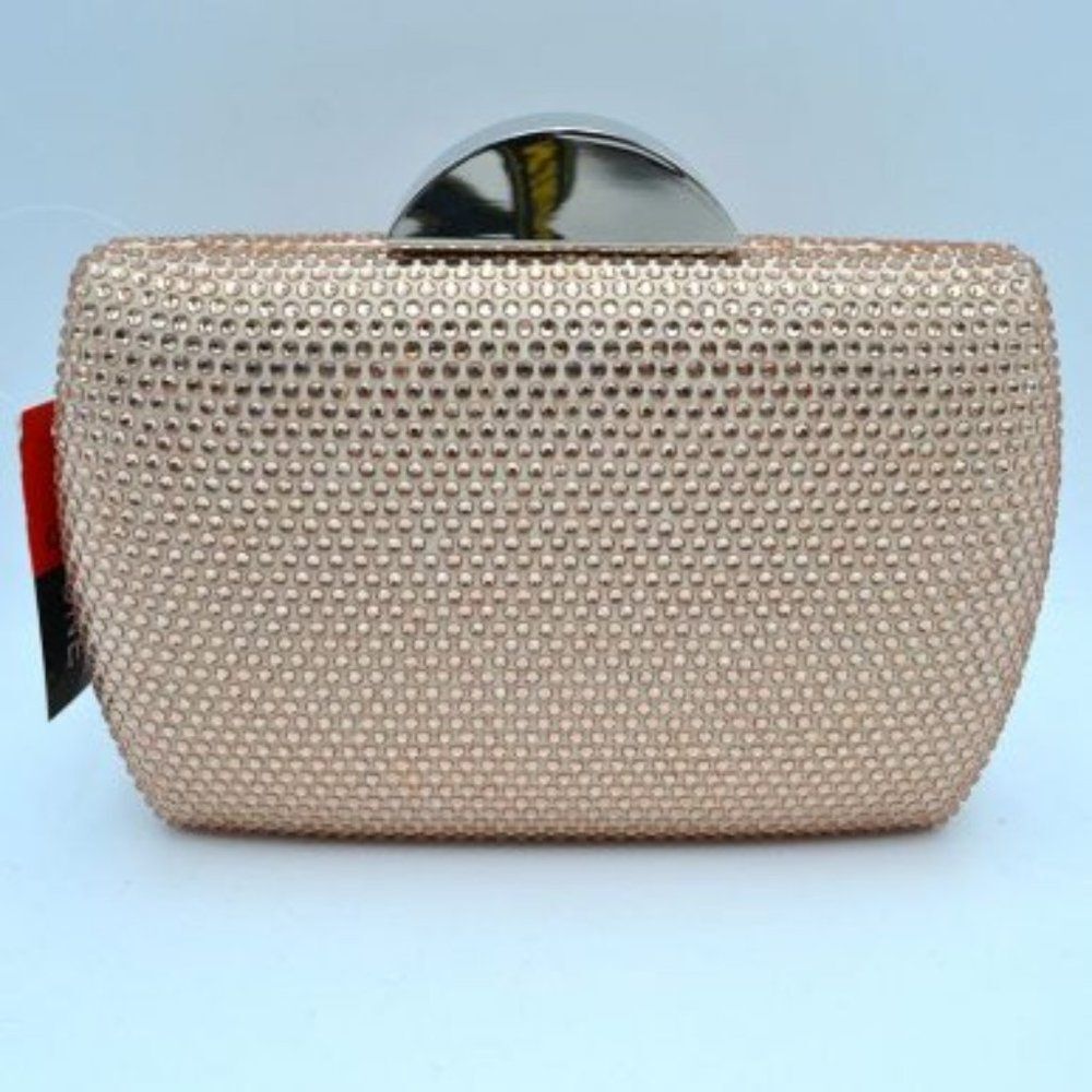 Cute Crystal Minaudiere Evening Bag (Champagne)